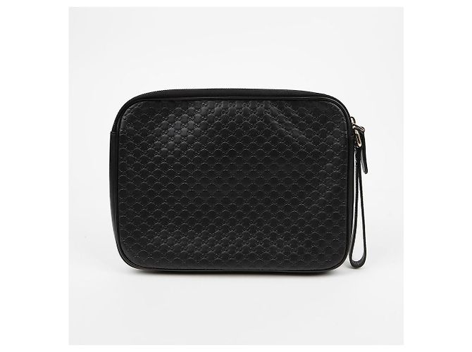 Gucci Microshima Round Zipper Clutch Black - view 3