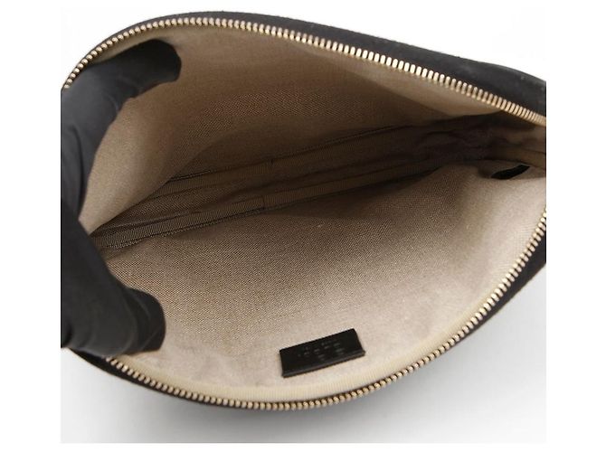 Gucci Microshima Round Zipper Clutch Black - view 7