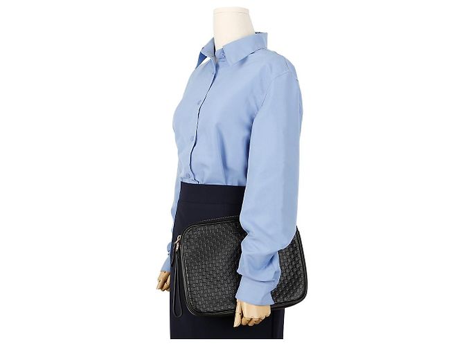 Gucci Microshima Round Zipper Clutch Black - view 8