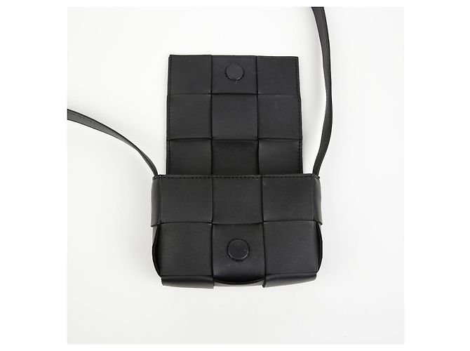 Bottega Veneta Borsa a tracolla Candy Cassette Intrecciato Mini Nera - vista 10