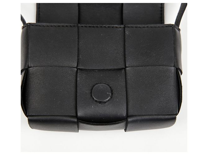 Bottega Veneta Borsa a tracolla Candy Cassette Intrecciato Mini Nera - vista 11