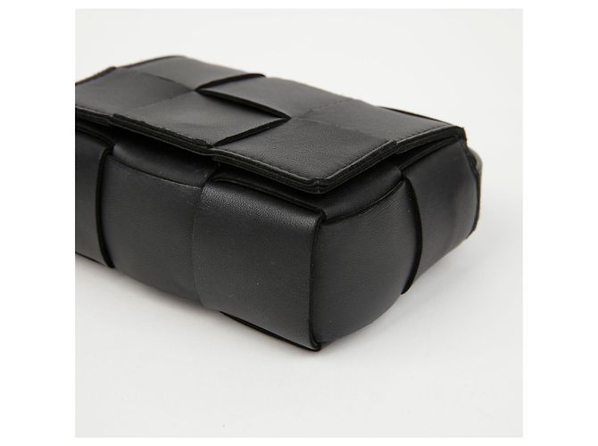 Bottega Veneta Borsa a tracolla Candy Cassette Intrecciato Mini Nera - vista 8