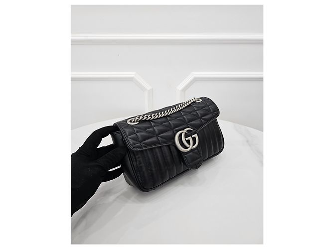 Gucci Borsa a spalla Small GG Marmont Matelassé - vista 2