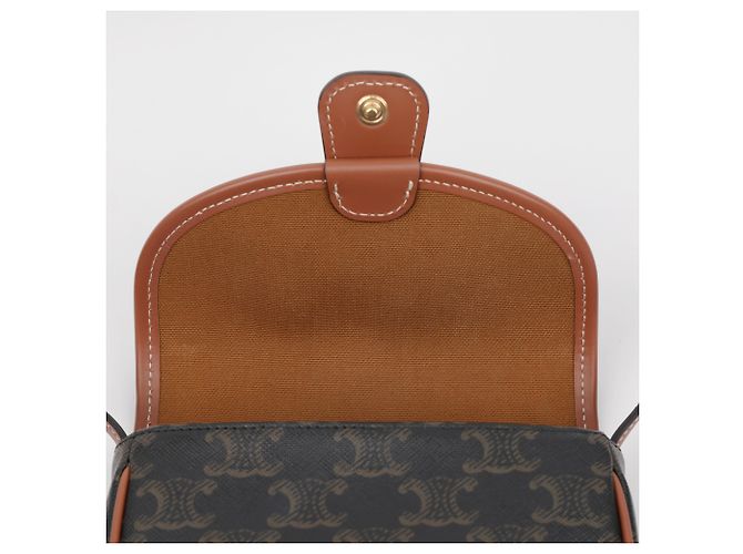 Céline Mini borsa a tracolla in tela da donna Tan - vista 13