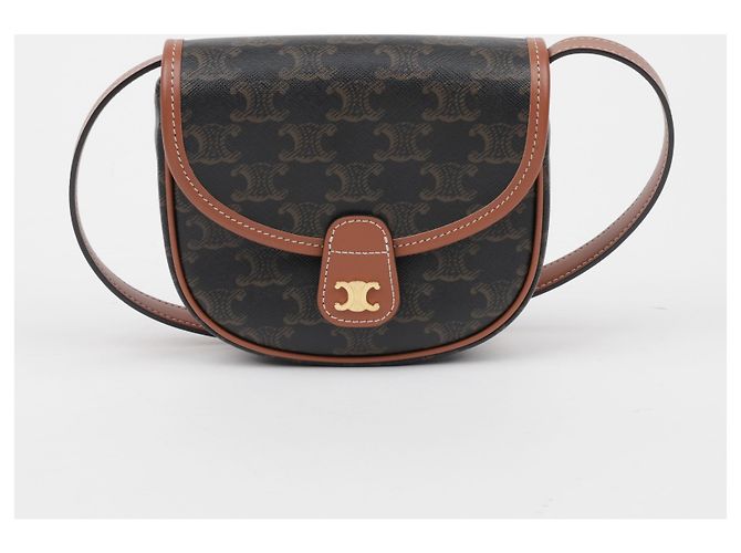 Céline Mini borsa a tracolla in tela da donna Tan - vista 2