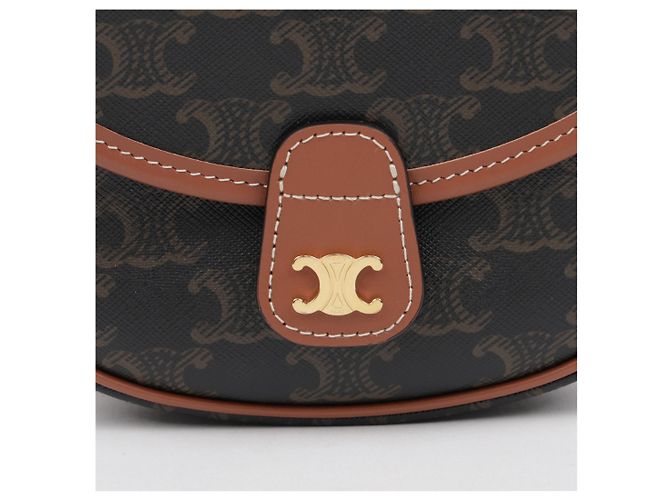 Céline Mini borsa a tracolla in tela da donna Tan - vista 3