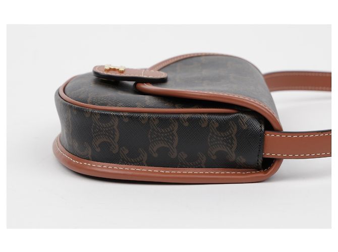 Céline Mini borsa a tracolla in tela da donna Tan - vista 6