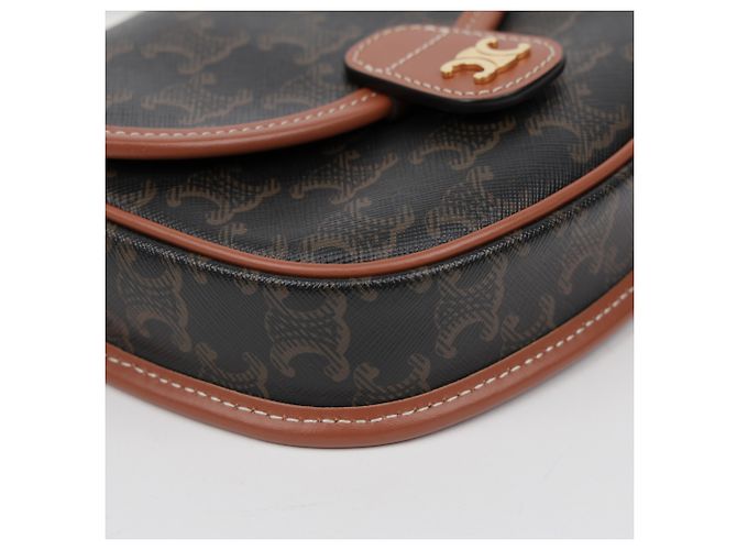 Céline Mini borsa a tracolla in tela da donna Tan - vista 9