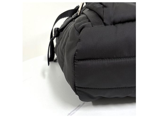Prada Nylon Triangle Logo Buckle Backpack Black - view 10