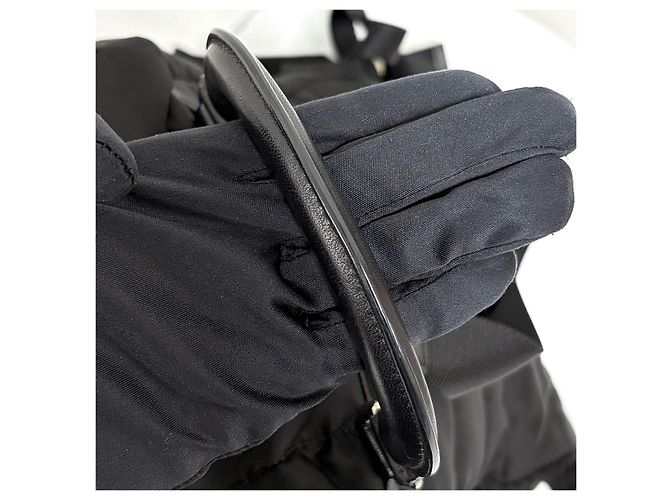 Prada Nylon Triangle Logo Buckle Backpack Black - view 12