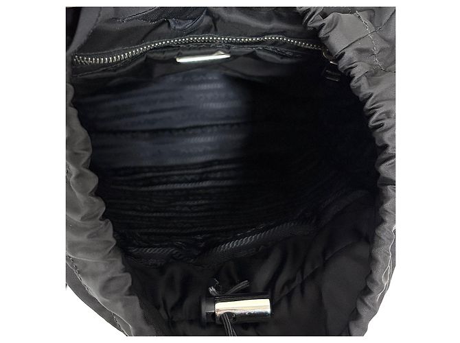 Prada Nylon Triangle Logo Buckle Backpack Black - view 13