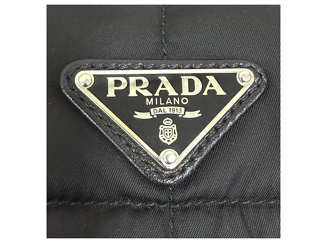 Prada Nylon Triangle Logo Buckle Backpack Black - view 8