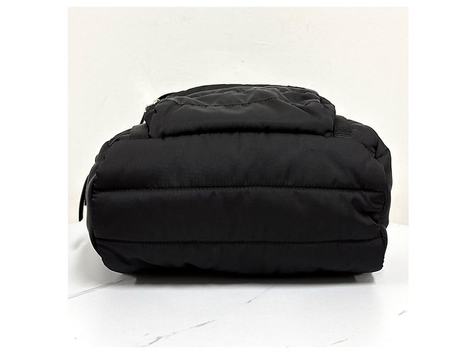 Prada Nylon Triangle Logo Buckle Backpack Black - view 9