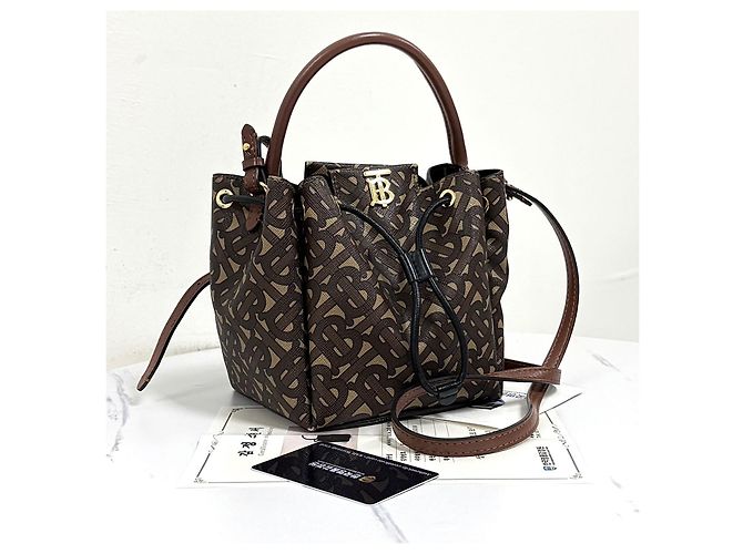 Burberry Borsa a Secchiello Crossbody TB Monogram - vista 4