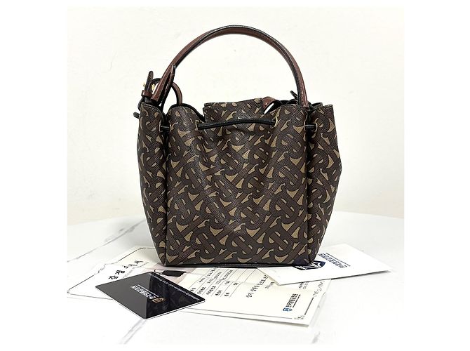 Burberry Borsa a Secchiello Crossbody TB Monogram - vista 5