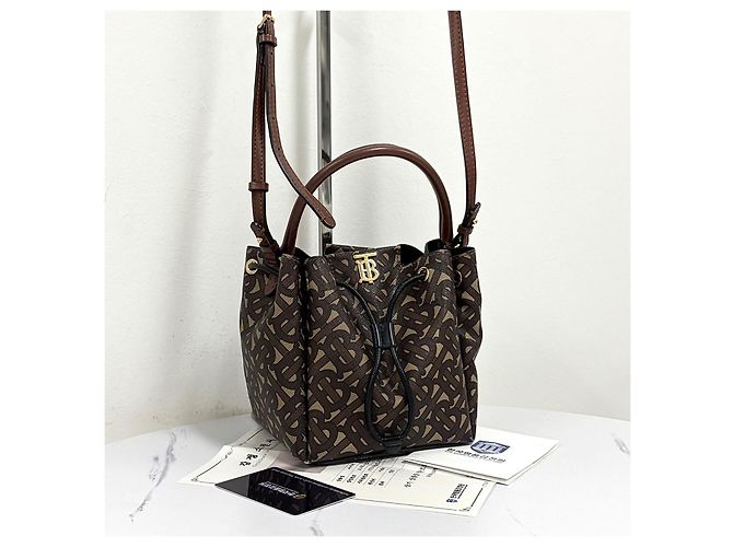 Burberry Borsa a Secchiello Crossbody TB Monogram - vista 7