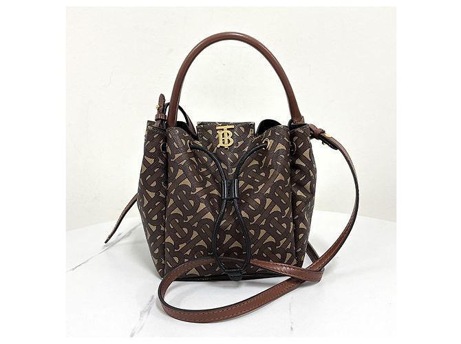 Burberry Borsa a Secchiello Crossbody TB Monogram - vista 8