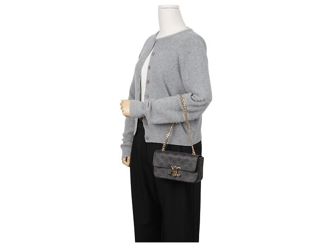 Céline Borsa a tracolla Triomphe Chain Tan - vista 10