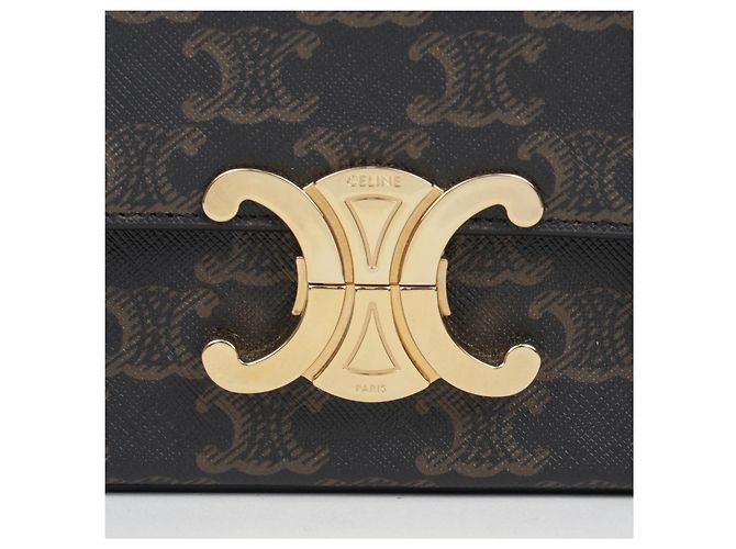 Céline Borsa a tracolla Triomphe Chain Tan - vista 3
