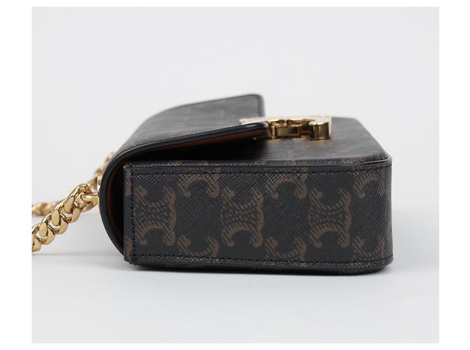 Céline Borsa a tracolla Triomphe Chain Tan - vista 5