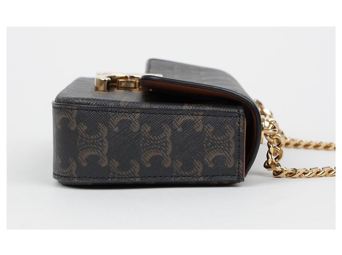 Céline Borsa a tracolla Triomphe Chain Tan - vista 7