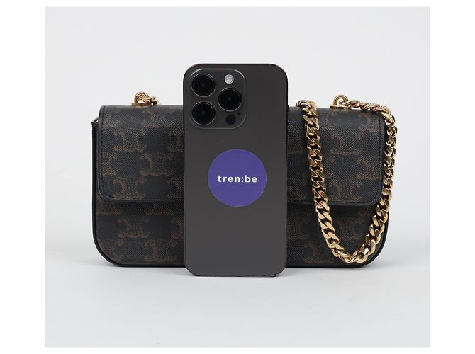 Céline Borsa a tracolla Triomphe Chain Tan - vista 8