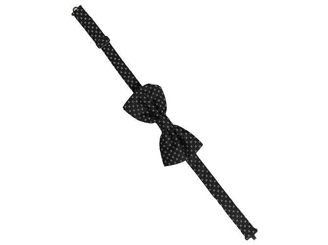Dolce & Gabbana Men Dark Gray Patterned Adjustable Neck Papillon Bow Tie - view 2