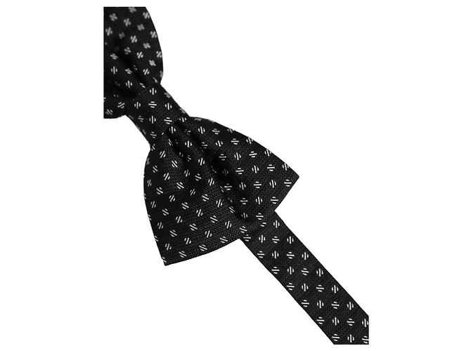 Dolce & Gabbana Men Dark Gray Patterned Adjustable Neck Papillon Bow Tie - view 3