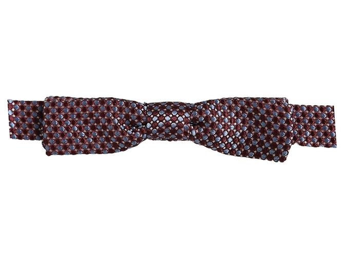 Dolce & Gabbana Papillon regolabile intrecciato blu e borgogna - vista 3