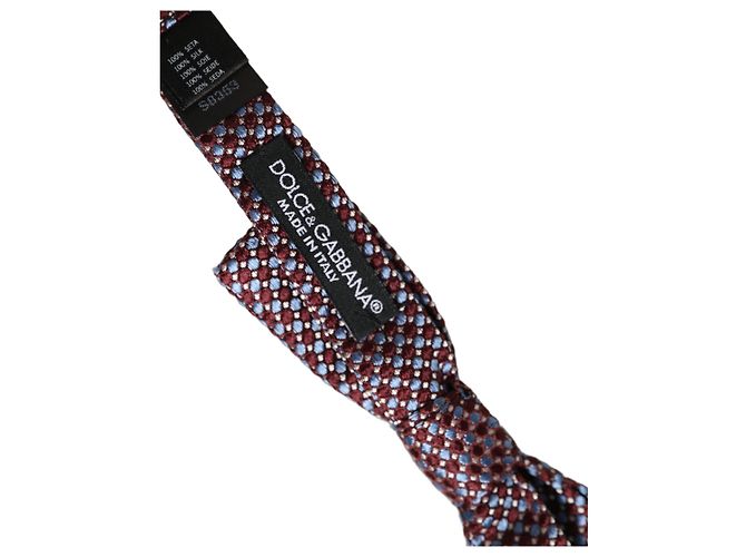 Dolce & Gabbana Papillon regolabile intrecciato blu e borgogna - vista 4