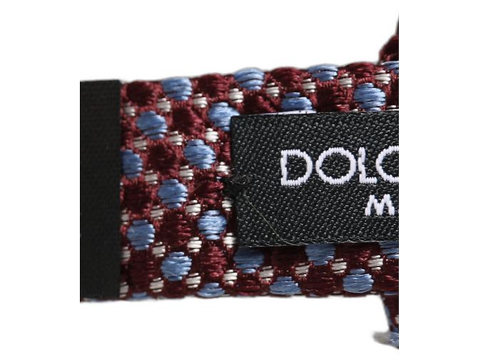 Dolce & Gabbana Papillon regolabile intrecciato blu e borgogna - vista 5