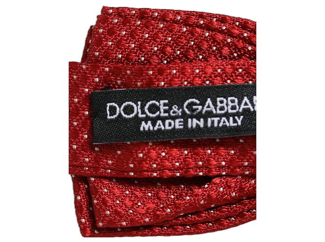 Dolce & Gabbana Papillon regolabile in seta a pois rossi da uomo - vista 4