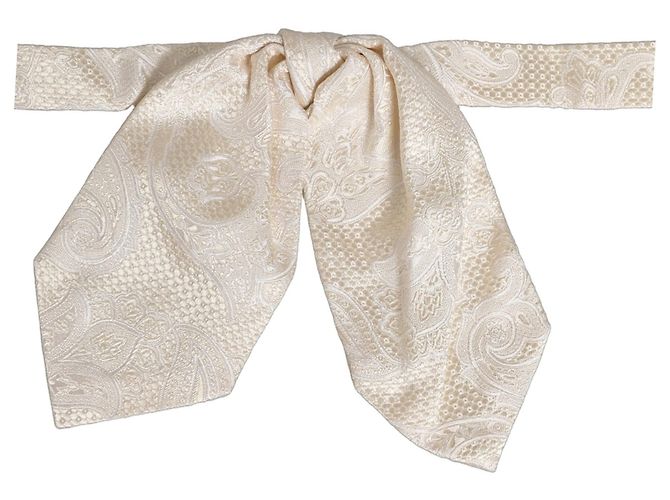 Dolce & Gabbana Papillon regolabile in seta paisley avorio da uomo - vista 4