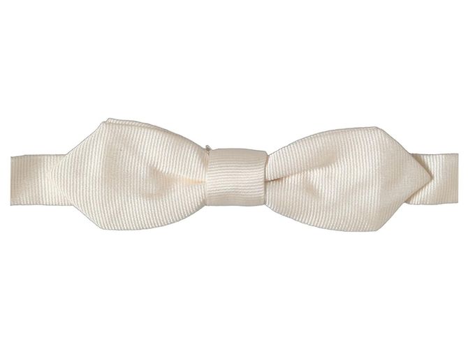 Dolce & Gabbana Papillon regolabile da uomo in % seta bianca - vista 3