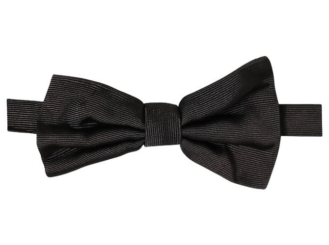 Dolce & Gabbana Papillon regolabile in % seta nera da uomo - vista 3