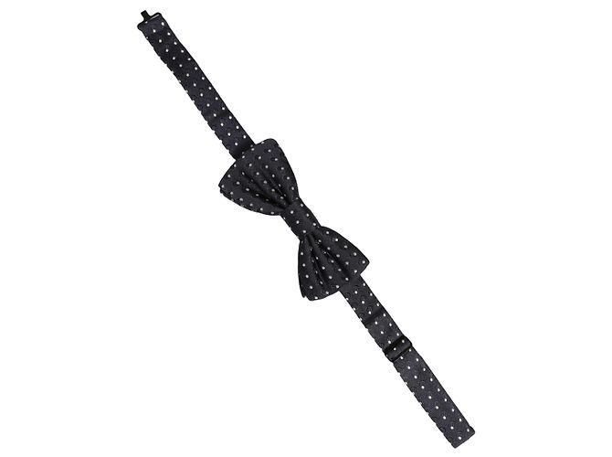 Dolce & Gabbana Papillon regolabile a pois bianchi blu scuro - vista 2