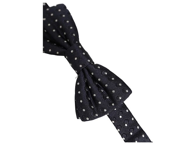 Dolce & Gabbana Papillon regolabile a pois bianchi blu scuro - vista 3