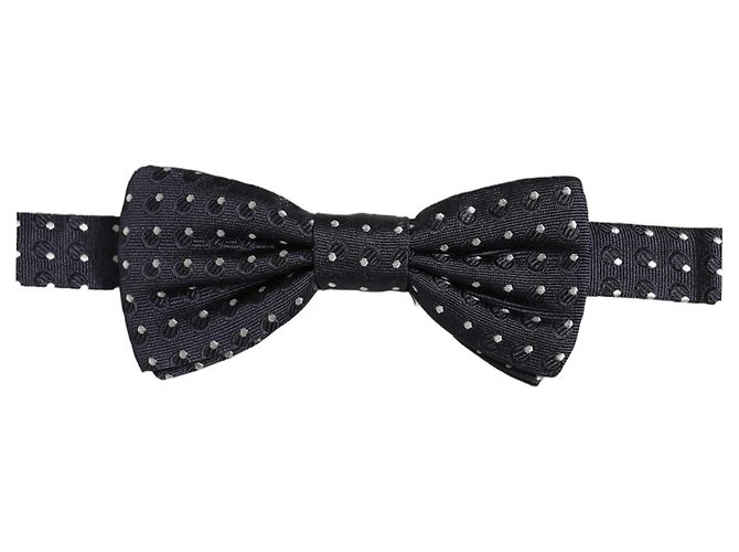 Dolce & Gabbana Papillon regolabile a pois bianchi blu scuro - vista 4