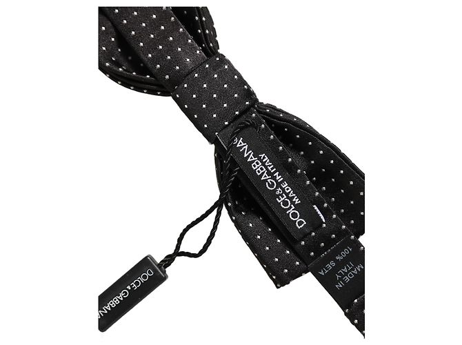 Dolce & Gabbana Papillon regolabile a pois bianco e nero - vista 4