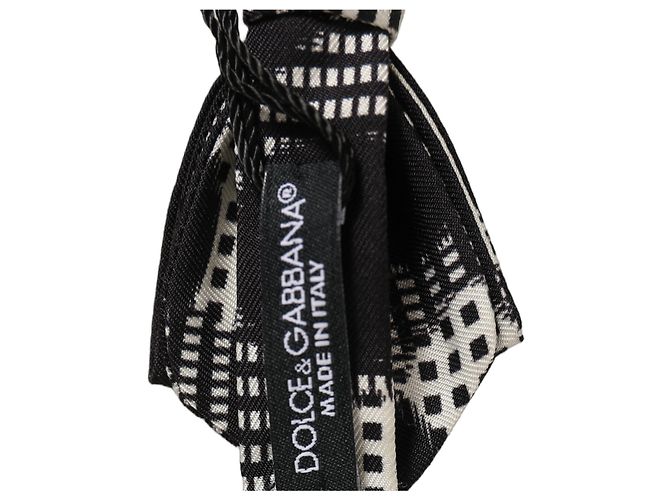 Dolce & Gabbana Papillon regolabile a scacchi grigio scuro e bianco - vista 4