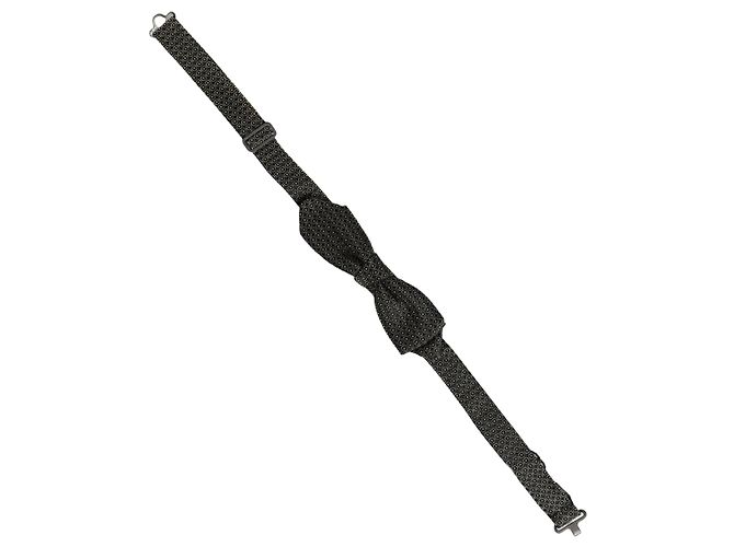Dolce & Gabbana Papillon regolabile in seta nera a pois da uomo - vista 2