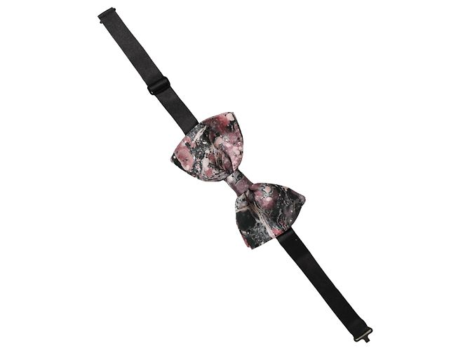 Dolce & Gabbana Papillon regolabile in seta effetto marmo multicolore - vista 2