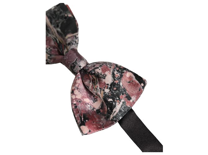 Dolce & Gabbana Papillon regolabile in seta effetto marmo multicolore - vista 3