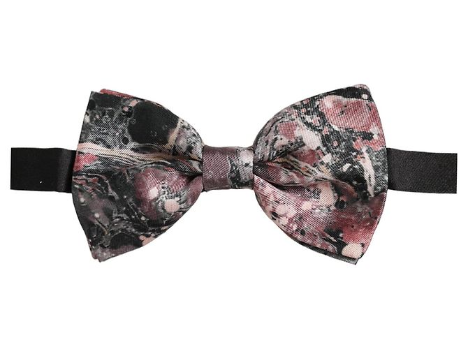 Dolce & Gabbana Papillon regolabile in seta effetto marmo multicolore - vista 4