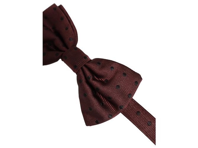 Dolce & Gabbana Papillon regolabile in seta a pois bordeaux - vista 3