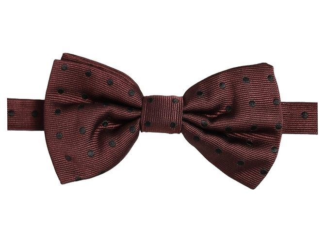 Dolce & Gabbana Papillon regolabile in seta a pois bordeaux - vista 4