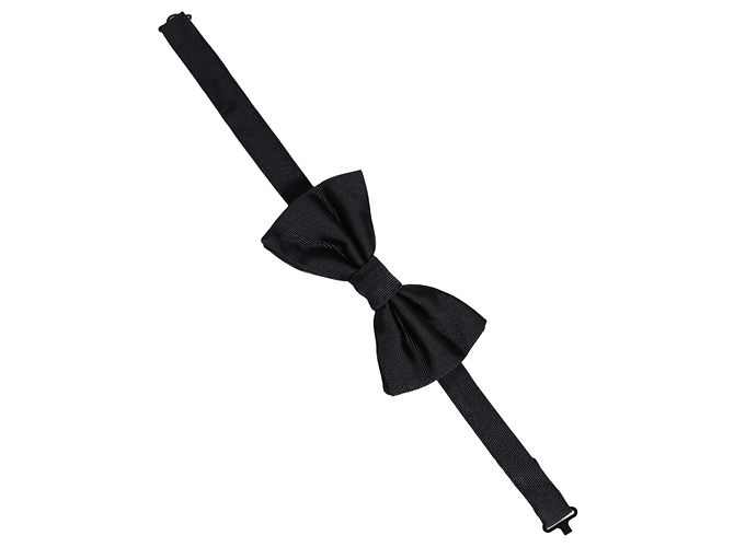 Dolce & Gabbana Men Dark Blue % Silk Adjustable Neck Papillon Bow Tie - view 2