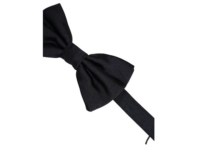 Dolce & Gabbana Men Dark Blue % Silk Adjustable Neck Papillon Bow Tie - view 3