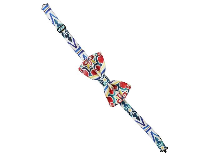 Dolce & Gabbana Papillon regolabile Majolica multicolore da uomo - vista 2