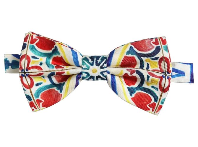 Dolce & Gabbana Papillon regolabile Majolica multicolore da uomo - vista 4